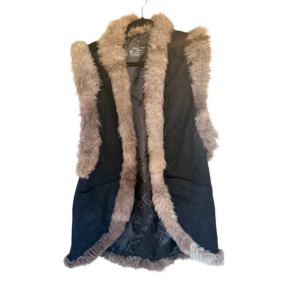 Black Wool and Mohair Vest- Handmade and One of a Kind - Picture 2 of 6